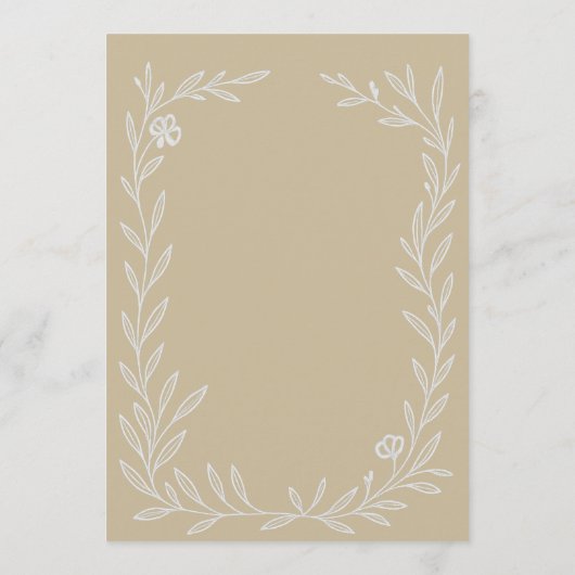 Elegante botanische bruiloft receptie menu (Achterkant)