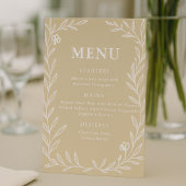 Elegante botanische bruiloft receptie menu