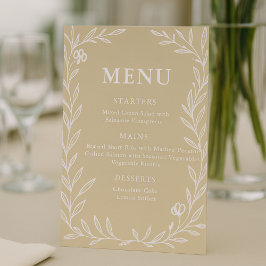 Elegante botanische bruiloft receptie menu