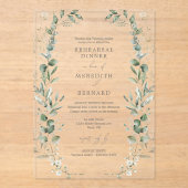 Elegante Botanische bruiloft repetitie diner Acryl Uitnodigingen (Voorkant)