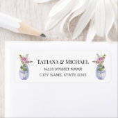 Elegante botanische bruiloft retour adres label (Insitu)