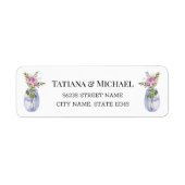 Elegante botanische bruiloft retour adres label (Voorkant)