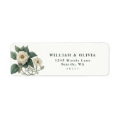Elegante  Botanische Bruiloft Retouradres Etiket (Voorkant)
