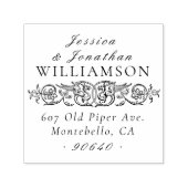 Elegante  Botanische Bruiloft Retouradres Zelfinktende Stempel (Design)