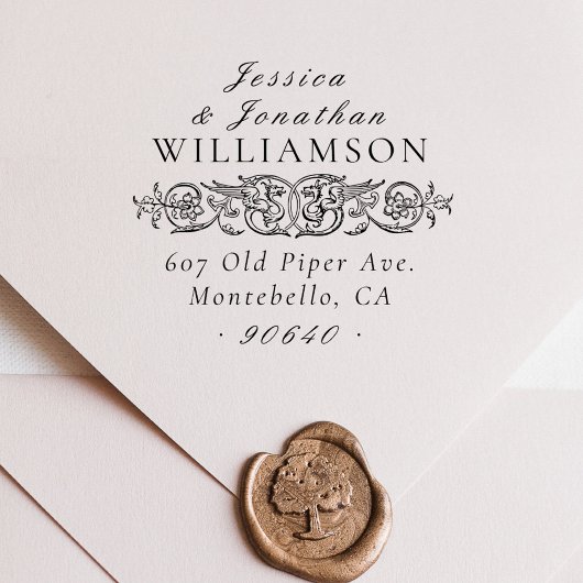 Elegante  Botanische Bruiloft Retouradres Zelfinktende Stempel