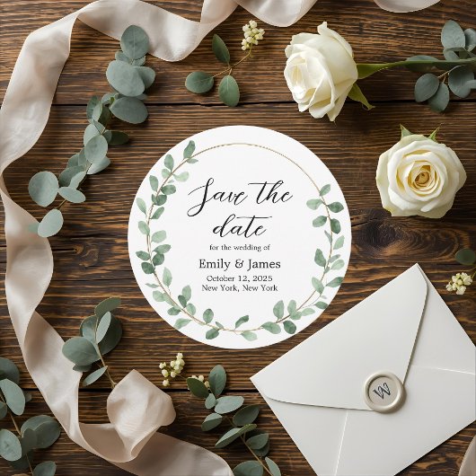 Elegante botanische bruiloft Save the Date Kaart