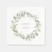 Elegante botanische bruiloft servet (Voorkant)