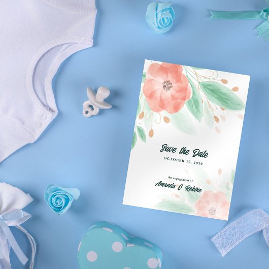 Elegante Botanische Bruiloft Uitnodiging