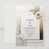 Elegante Botanische Bruiloft Uitnodiging (Voorkant / Achterkant)