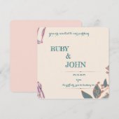 Elegante Botanische Bruiloft Uitnodiging (Voorkant / Achterkant)