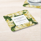 Elegante, botanische bruiloft uitnodiging kartonnen onderzetters (Schuin)