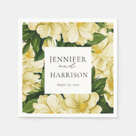 Elegante, botanische bruiloft uitnodiging servet