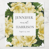 Elegante, botanische bruiloft uitnodiging wijn etiket (Enkel label)