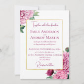 Elegante Botanische Chrysanten Bruiloft Kaart (Voorkant)