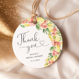 Elegante Botanische Citroen Bruidsdiner Bedankt Bedankjes Labels