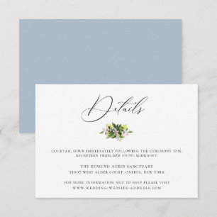 Elegante Botanische Citroenen Bruiloft Details Kaa Kaart