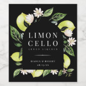 Elegante botanische citroenen lijst limoncello wij wijn etiket (Enkel label)