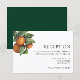 Elegante Botanische Citrus Bruilofts Ontvangstkaar Kaart