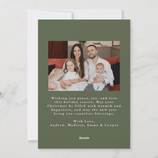 Elegante botanische citrus krans foto feestdagenkaart (Achterkant)