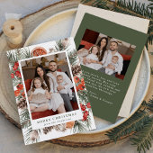 Elegante botanische citrusfoto feestdagenkaart