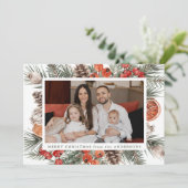 Elegante botanische citrusfoto feestdagenkaart (Staand voorkant)