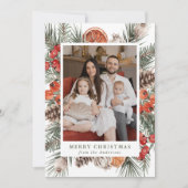 Elegante botanische citrusfoto feestdagenkaart (Voorkant)