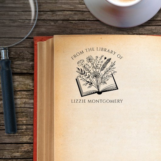 Elegante botanische collectie uit de Library of Cu Rubberstempel