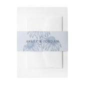 Elegante Botanische Coneflower Dusty Blue Wedding Uitnodigingen Wikkel (Voorkant Voorbeeld)