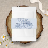 Elegante Botanische Coneflower Dusty Blue Wedding Uitnodigingen Wikkel