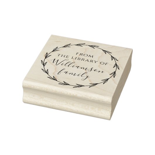 Elegante Botanische Custom Family Library Boeken Rubberstempel (Stempel)