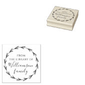 Elegante Botanische Custom Family Library Boeken Rubberstempel (Gestempeld)