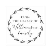 Elegante Botanische Custom Family Library Boeken Rubberstempel (Afrduk)