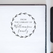 Elegante Botanische Custom Family Library Boeken Rubberstempel