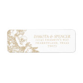Elegante Botanische | Delicate Roze Gouden Adres Etiket (Voorkant)