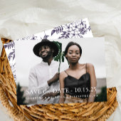 Elegante Botanische Één Fotobruiloft Save The Date