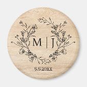 Elegante botanische eenvoudige bruiloft rustiek ho magneet (Voorkant)