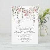 Elegante Botanische Eenvoudige Wildflower Bloemen  Kaart (Staand voorkant)