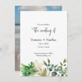 Elegante Botanische en Foto Bruiloft Uitnodiging (Voorkant / Achterkant)