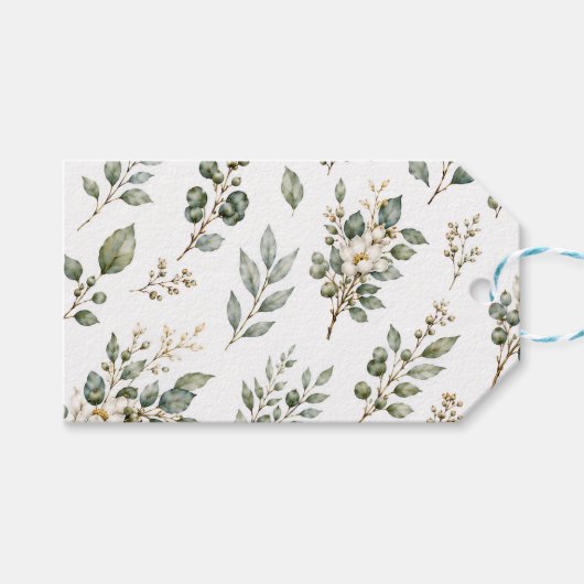 Elegante botanische eucalyptus cadeaubijlage cadeaulabel (Voorkant (Horizontaal))