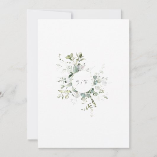 Elegante botanische eucalyptus groen Uitnodiging (Achterkant)