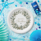 Elegante botanische Eucalyptus Kerst Papier bord (Feest)