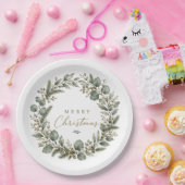 Elegante botanische Eucalyptus Kerst Papier bord (Feest)