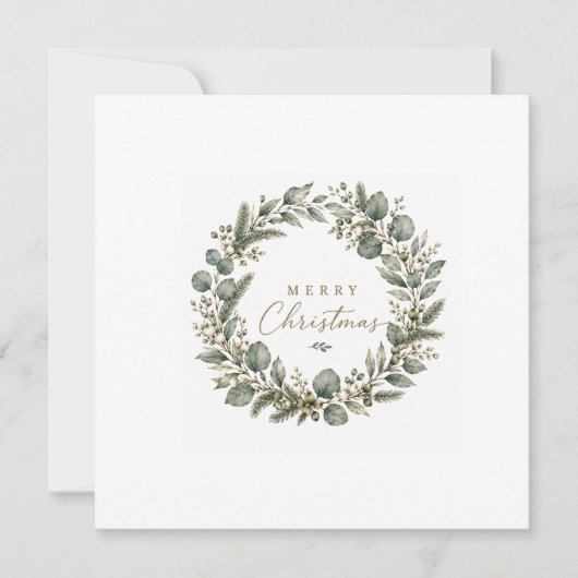 Elegante Botanische Eucalyptus Kerst Uitnodiging (Voorkant)