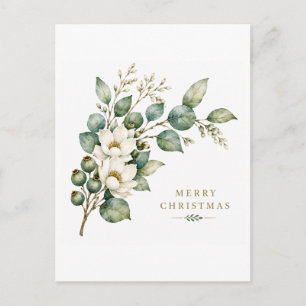 Elegante botanische Eucalyptus Kerstkaart Briefkaart