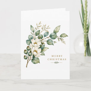 Elegante botanische Eucalyptus Kerstkaart Kaart