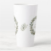 Elegante botanische eucalyptus latte mok (Voorkant)
