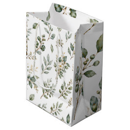 Elegante botanische eucalyptus middelgrote cadeaut medium cadeauzakje