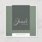 Elegante botanische eucalyptus minimalistische bus vierkante visitekaartje (Achterkant)