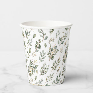 Elegante botanische eucalyptus papieren beker