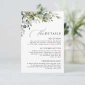 Elegante Botanische Eucalyptus QR Code Bruiloft Informatiekaartje (Staand voorkant)